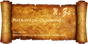 Matkovics Zsigmond névjegykártya