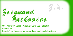 zsigmond matkovics business card